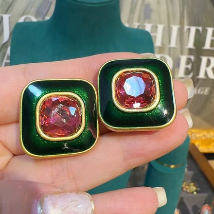 Crimson Noel Elegance Earrings - Voisson