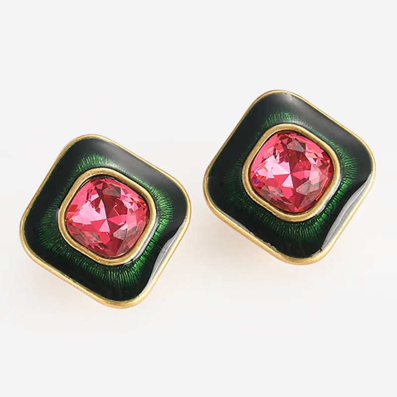 Crimson Noel Elegance Earrings - Voisson