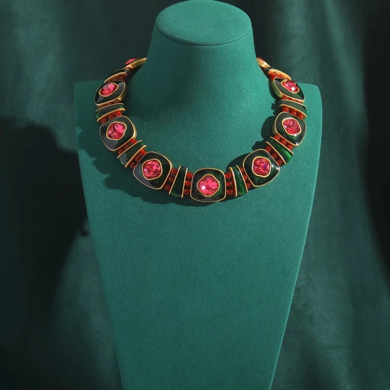 Crimson Noel Elegance Necklace - Voisson