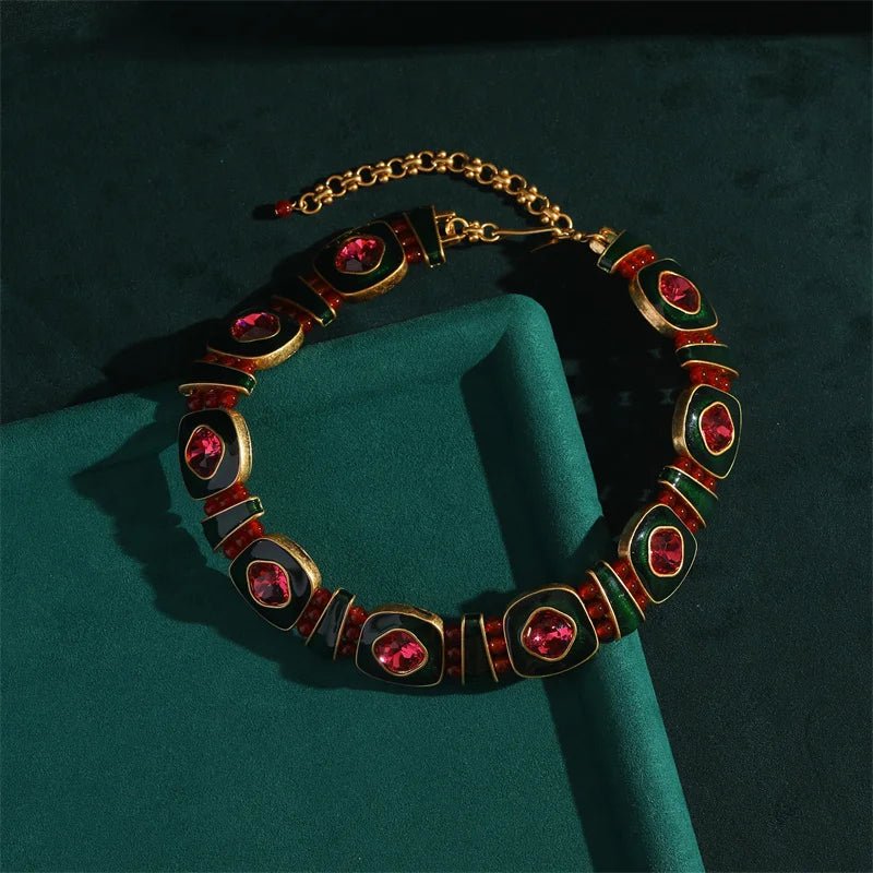 Crimson Noel Elegance Necklace - Voisson