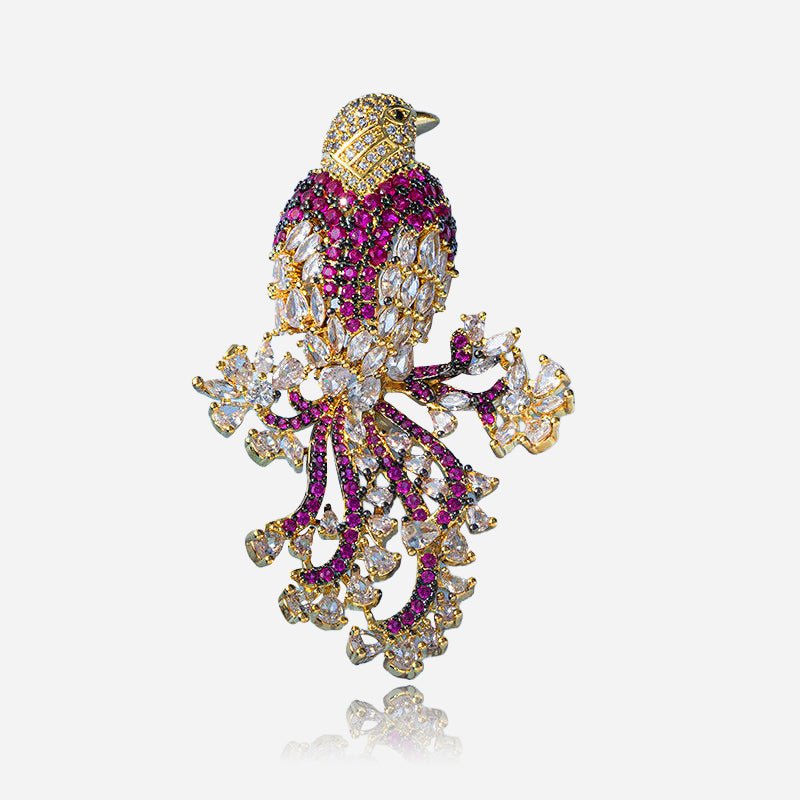 Crowned Songbird Brooch - Voisson