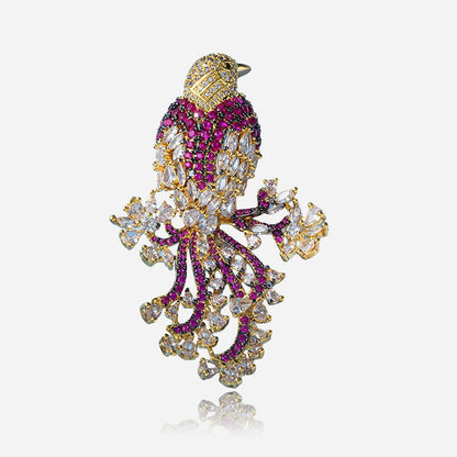 Crowned Songbird Brooch - Voisson