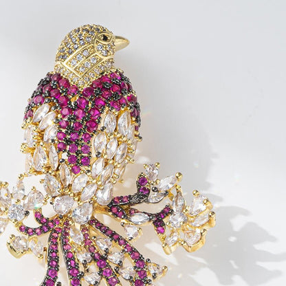 Crowned Songbird Brooch - Voisson