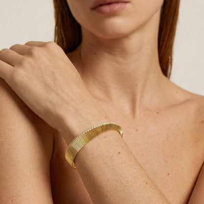 Crystal Arc Cuff Bracelet - Voisson