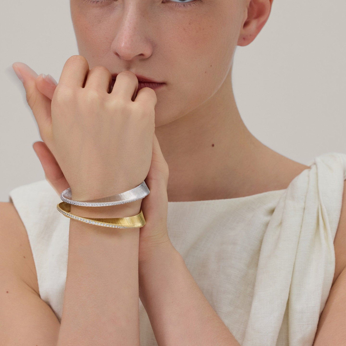 Crystal Arc Cuff Bracelet - Voisson