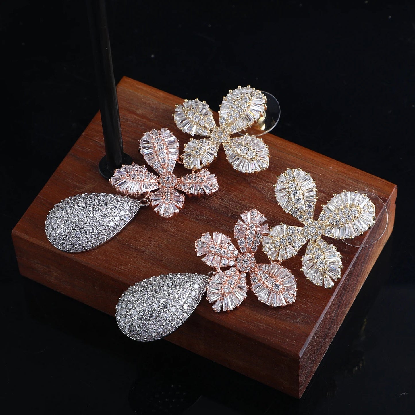 Crystal Blossom Drop Earrings - Voisson