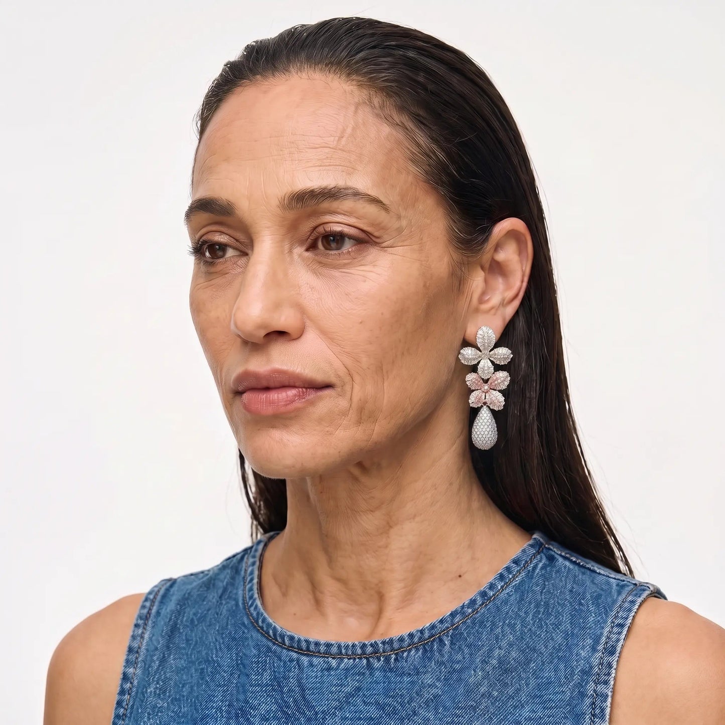 Crystal Blossom Drop Earrings - Voisson