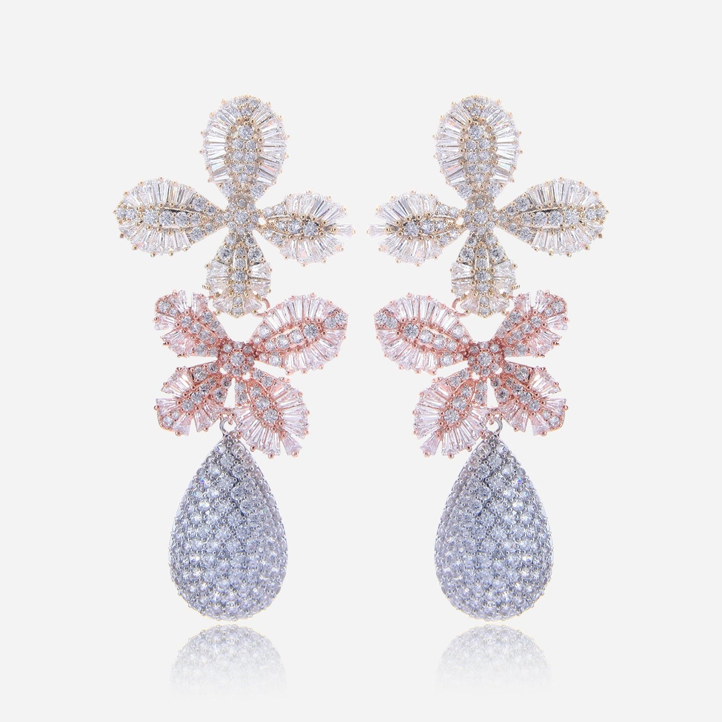 Crystal Blossom Drop Earrings - Voisson