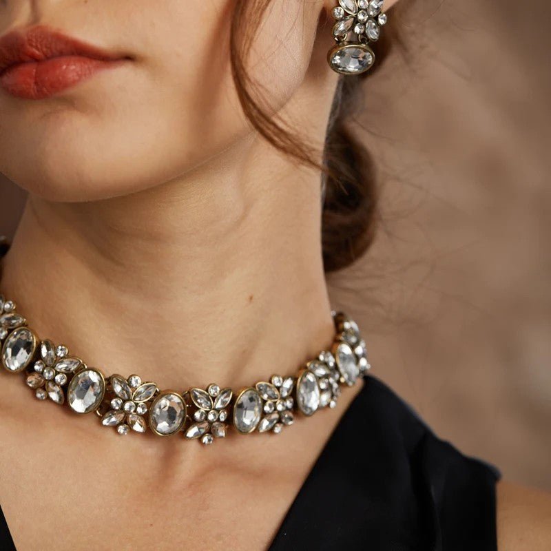 Crystal Garden Collar Necklace - Voisson