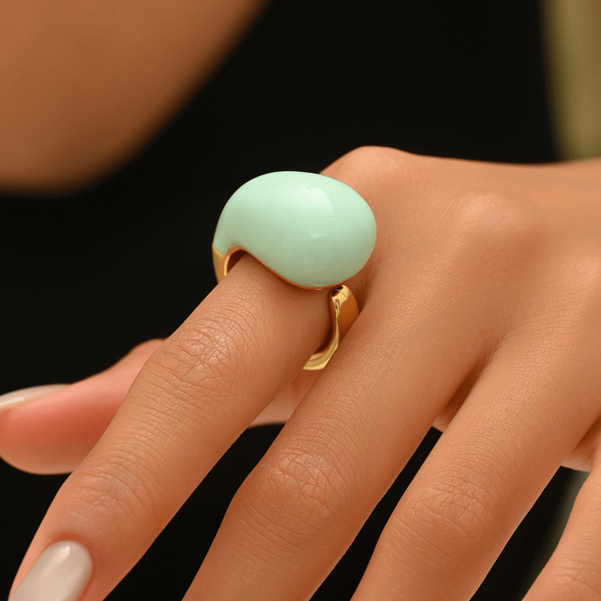 Dew Drop Enamel Ring - Voisson