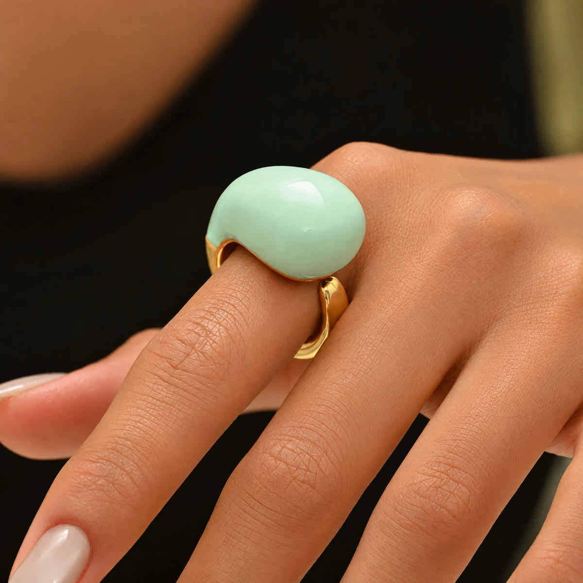 Dew Drop Enamel Ring - Voisson
