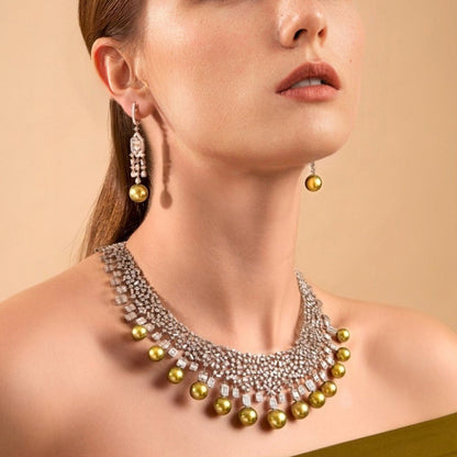 Diamond Mist Pearl Necklace - Voisson