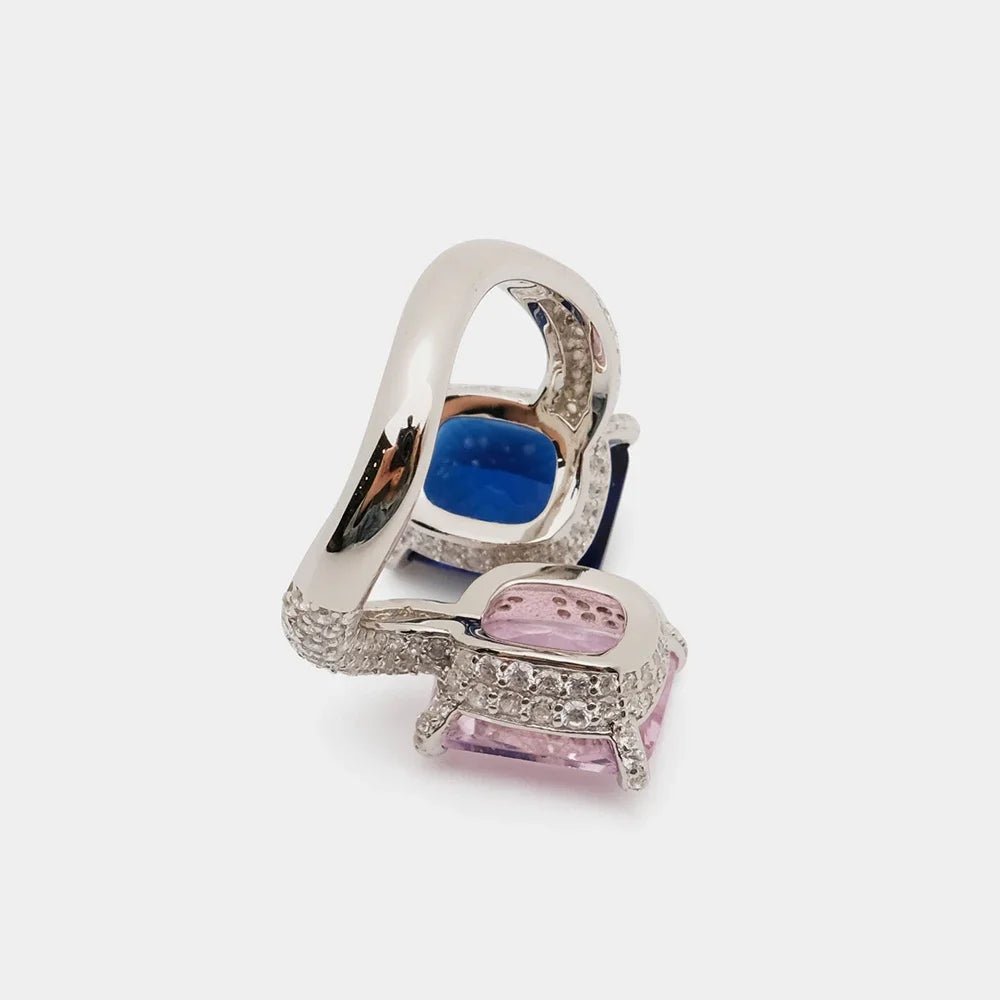 DuoEssence 925 Silver Zircon Diamond Open Ring - Voisson