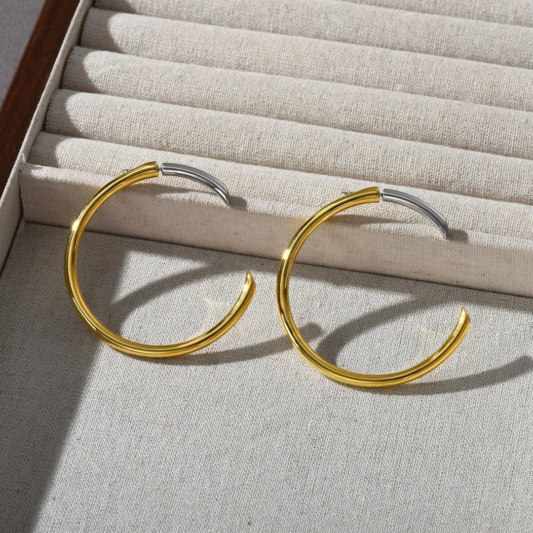 DuoSpark Oversized Hoop Earrings - Voisson