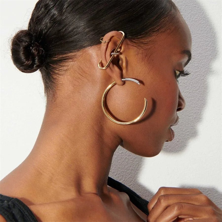 DuoSpark Oversized Hoop Earrings - Voisson