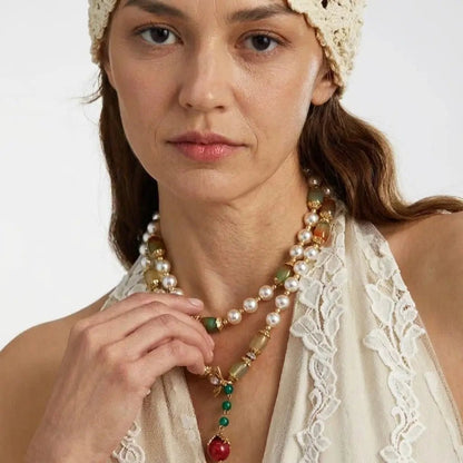 Dynasty Pearl Jade Necklace - Voisson