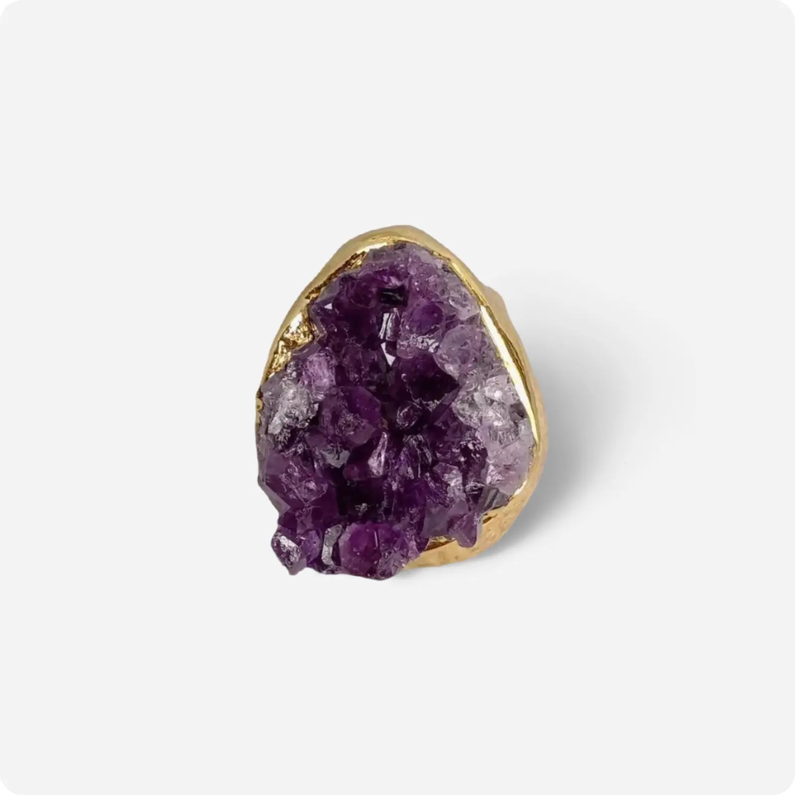 Elemental Allure Natural Amethyst Adjustable Ring - Voisson