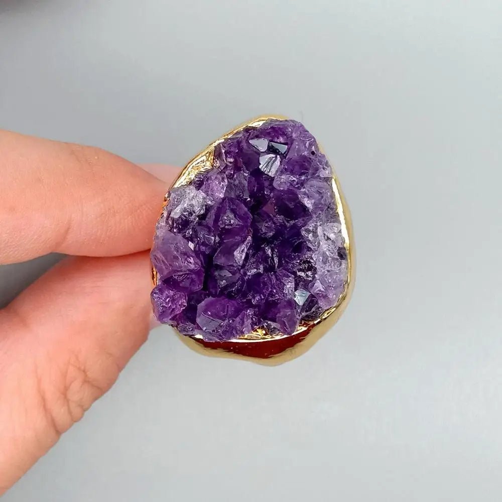 Elemental Allure Natural Amethyst Adjustable Ring - Voisson