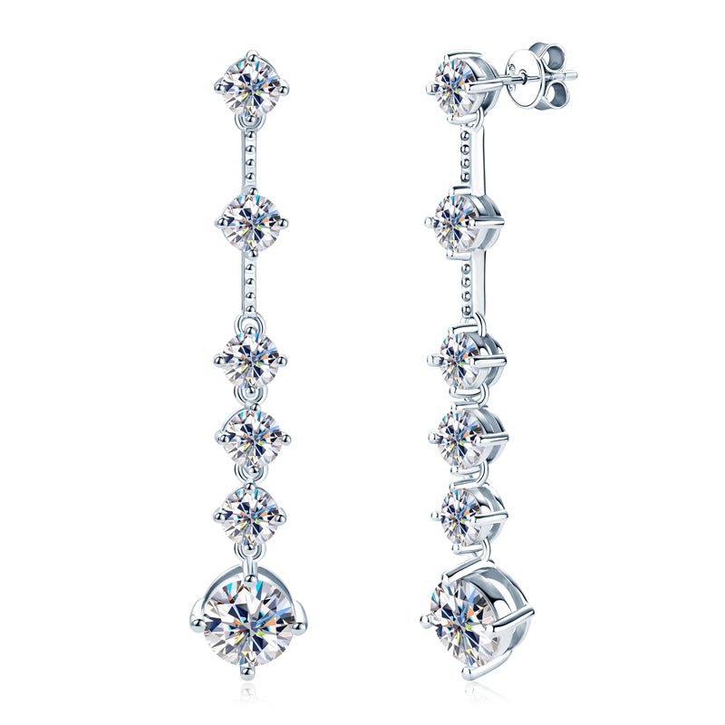 Elysian 2Ct Moissanite 925 Silver Drop Earrings - Voisson