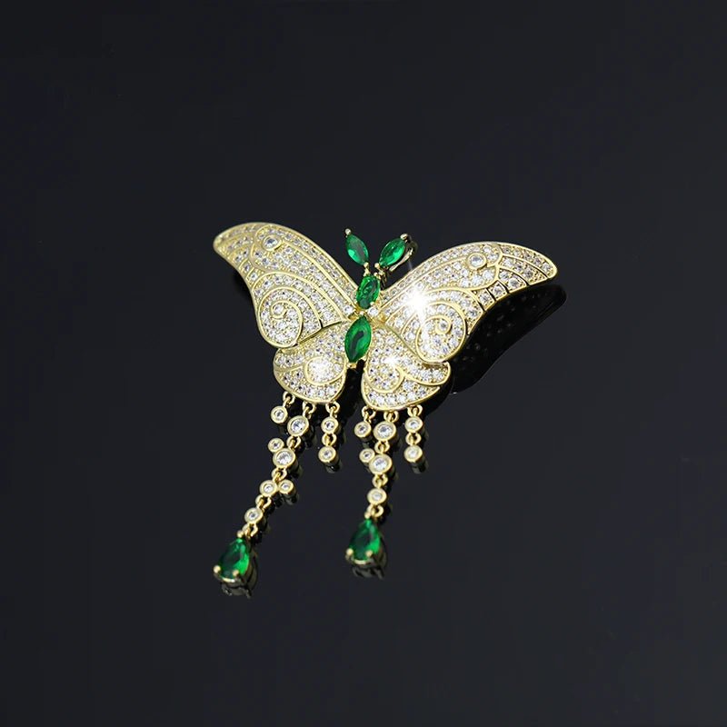 Emerald Butterfly Brooch - Voisson