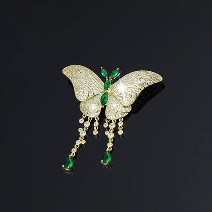 Emerald Butterfly Brooch - Voisson