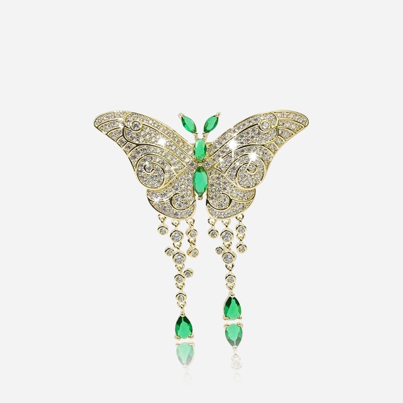 Emerald Butterfly Brooch - Voisson