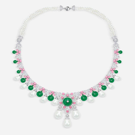 Emerald Carnival Pearl Necklace - Voisson