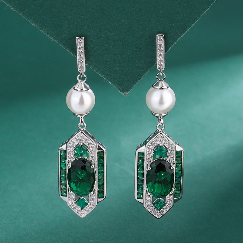 Emerald Heirloom Statement Earrings - Voisson