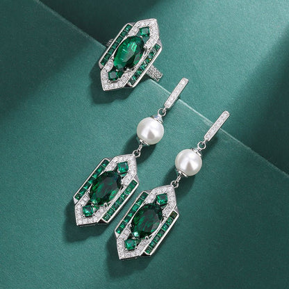 Emerald Heirloom Statement Earrings - Voisson