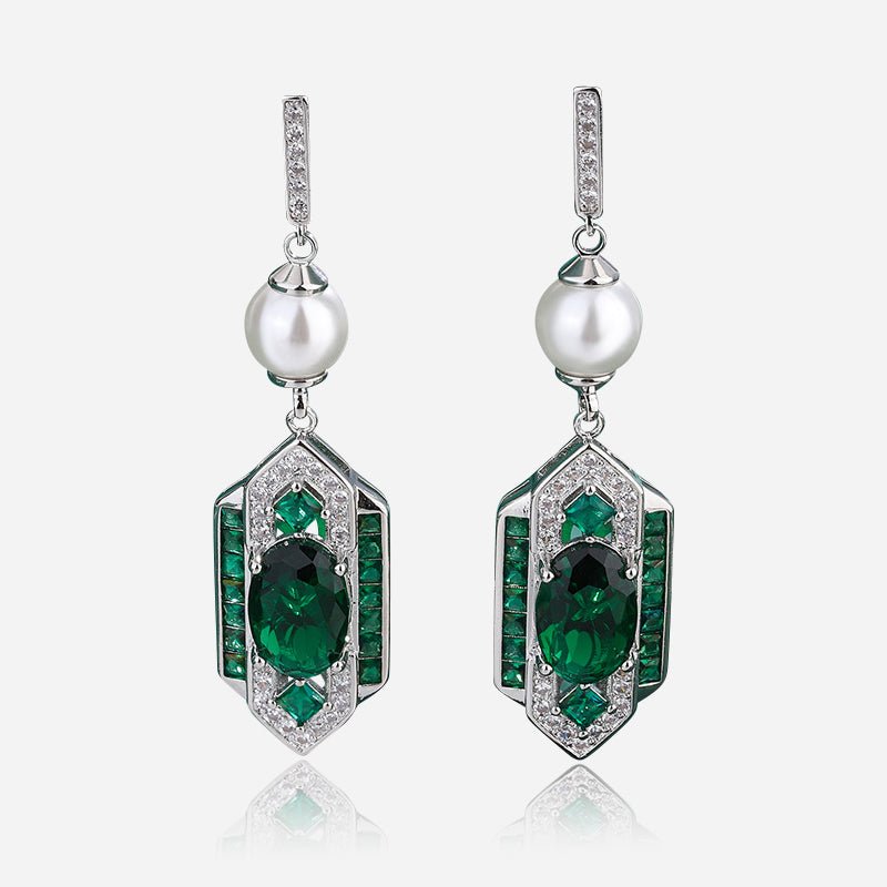 Emerald Heirloom Statement Earrings - Voisson