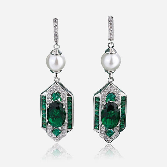 Emerald Heirloom Statement Earrings - Voisson