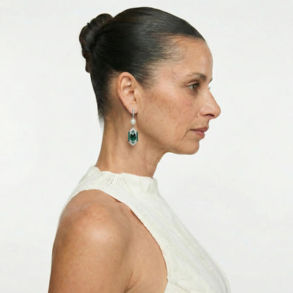 Emerald Heirloom Statement Earrings - Voisson