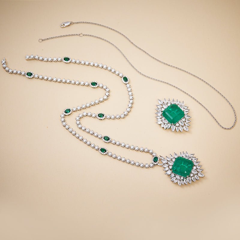 Emerald Heirloom Statement Necklace - Voisson