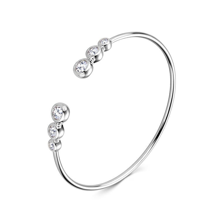 Enchant 925 Sterling Silver Moissanite Cuff Bracelet - Voisson