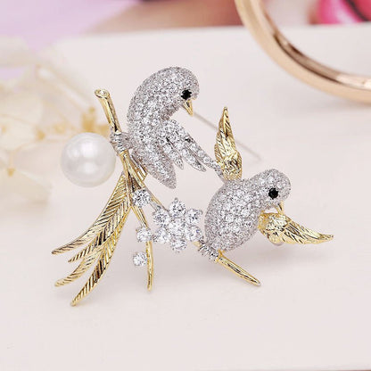 Enchanted Lovebirds Brooch - Voisson