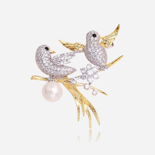 Enchanted Lovebirds Brooch - Voisson