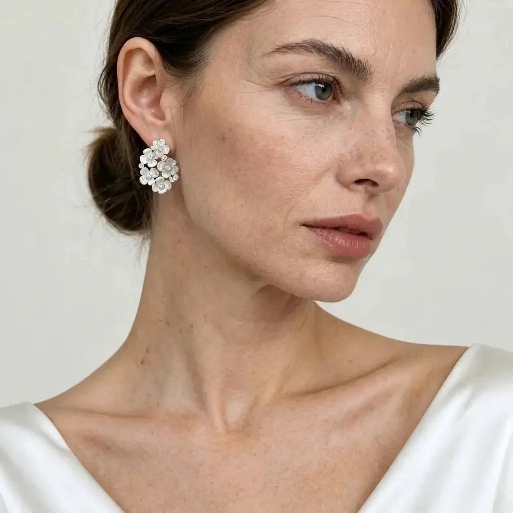Floral Cluster Stud Earrings - Voisson