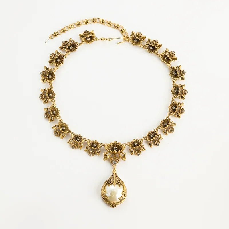 Florentine Gold Blossom Vintage Necklace - Voisson