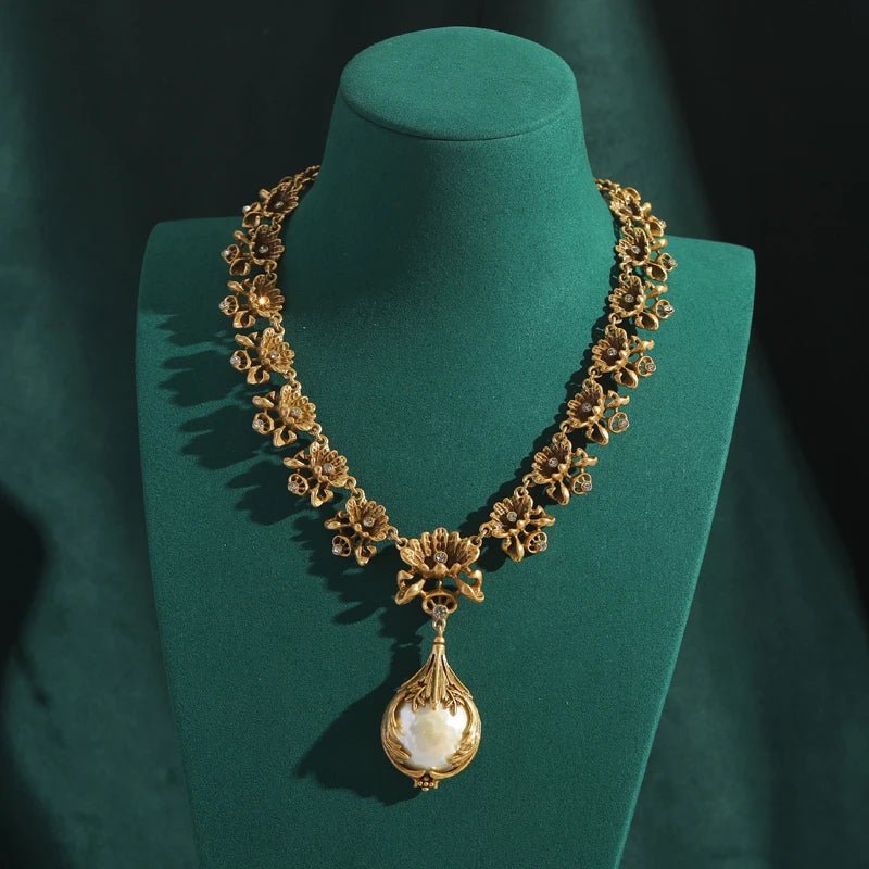 Florentine Gold Blossom Vintage Necklace - Voisson