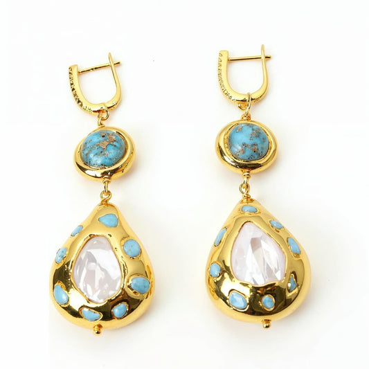 FluxFlicker Blue Teardrop Earrings - Voisson