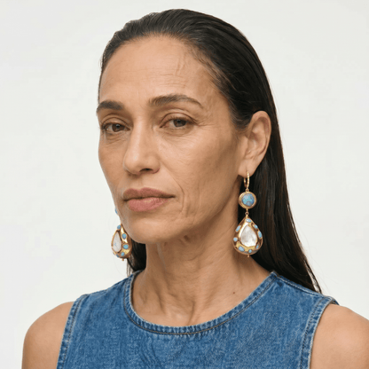 FluxFlicker Blue Teardrop Earrings - Voisson