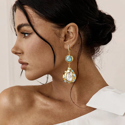 FluxFlicker Blue Teardrop Earrings - Voisson