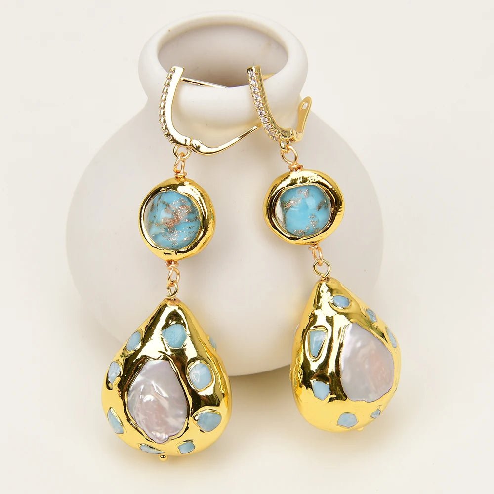 FluxFlicker Blue Teardrop Earrings - Voisson