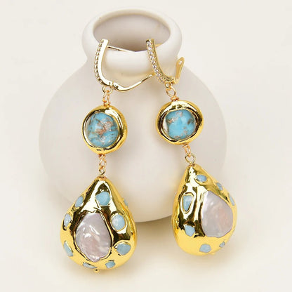 FluxFlicker Blue Teardrop Earrings - Voisson