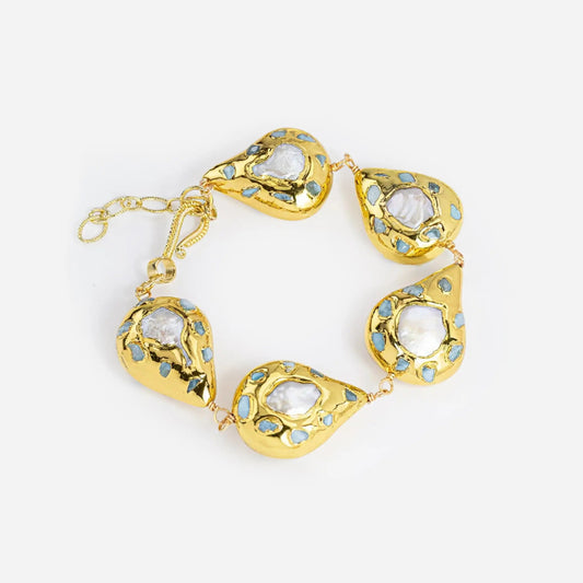 FluxFlicker Pearl Teardrop Bracelet - Voisson