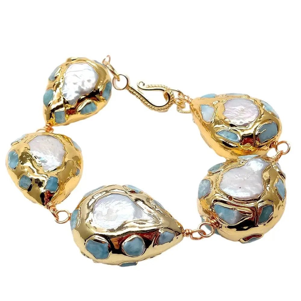 FluxFlicker Pearl Teardrop Bracelet - Voisson