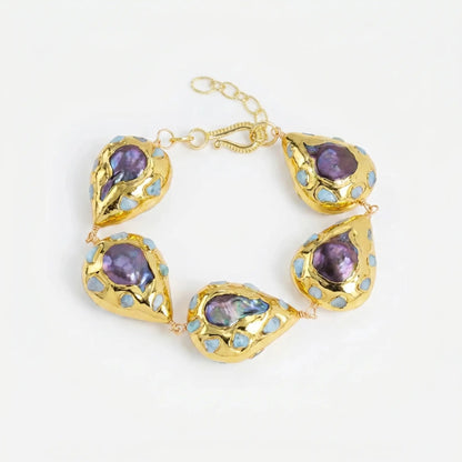 FluxFlicker Pearl Teardrop Bracelet - Voisson