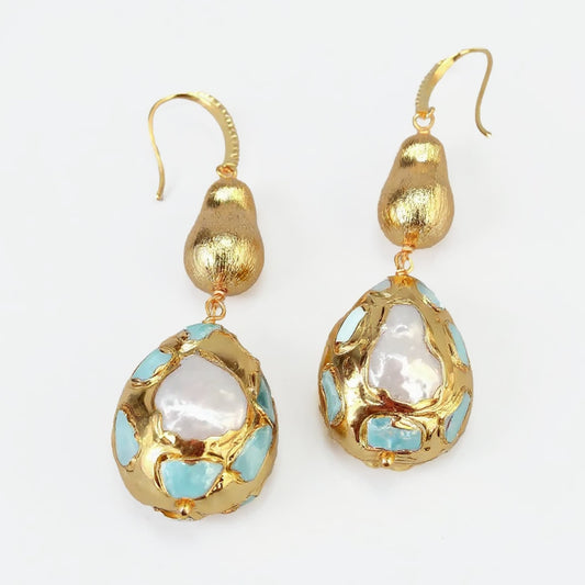 FluxFlicker Pearl Teardrop Earrings - Voisson