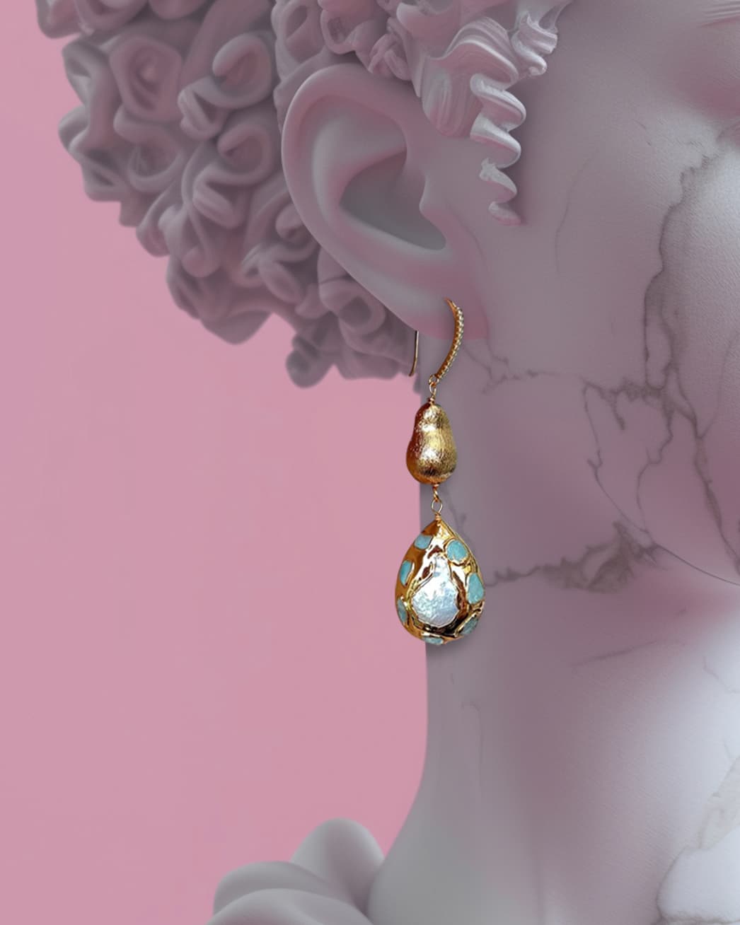 FluxFlicker Pearl Teardrop Earrings - Voisson