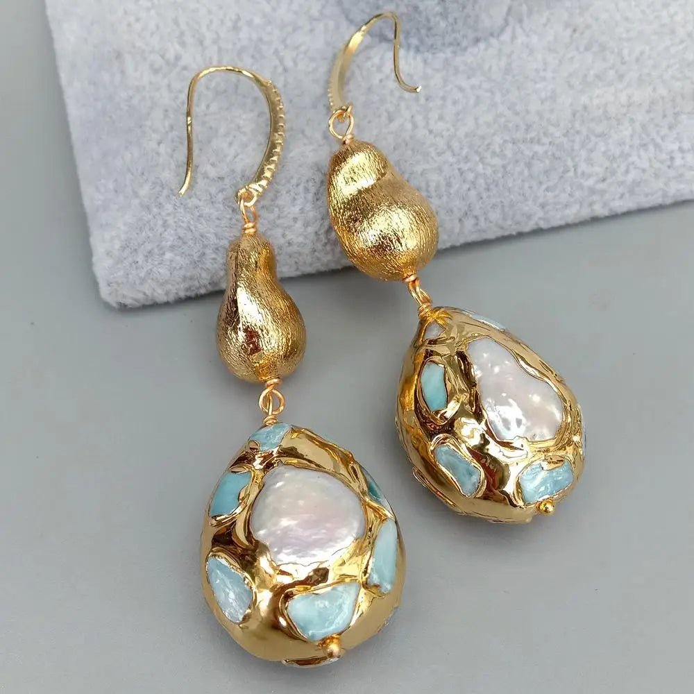 FluxFlicker Pearl Teardrop Earrings - Voisson